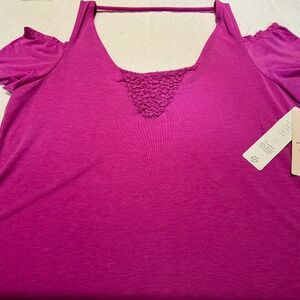 NWT Nanette Lepore Play Hot Pink Sexy Open Summer Shirt XL